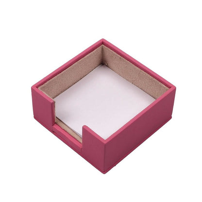 Set da scrivania Luna in pelle con 10 accessori rosa e doppio portadocumenti