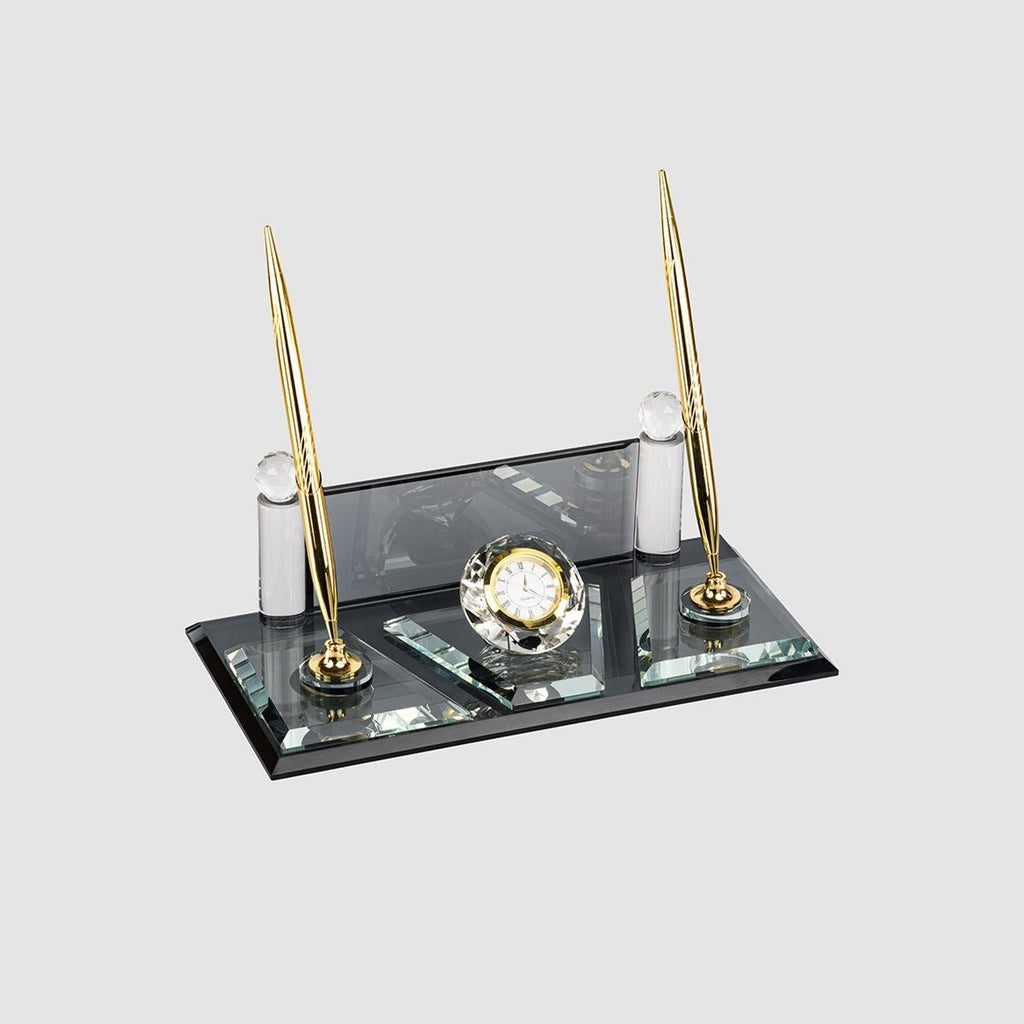 Glass Desk Name Plate Black