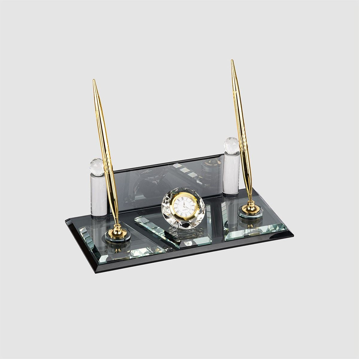 Glass Desk Name Plate Black