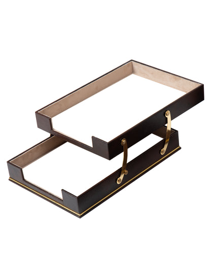 Cloud Luxury Leather Desk Set – 10 Piece Executive Desk Organizer (Brown)