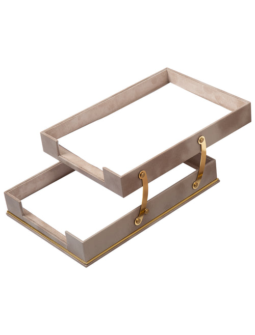 Cloud Luxury Leather Desk Set – 10 Piece Executive Desk Organizer (Beige)