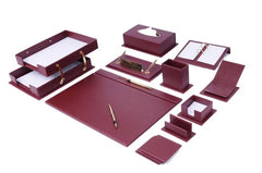 Vega set da scrivania bordeaux da 14 pezzi in similpelle