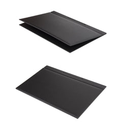 Chester Black 14-Piece Faux Leather Desk Set with Single Desk Flag, Nameplate Clock and Two-Tier Document Tray