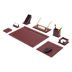 Set da Scrivania Venus Bordeaux da 12 Pezzi in Ecopelle con Targa Personalizzata – vista del prodotto 11