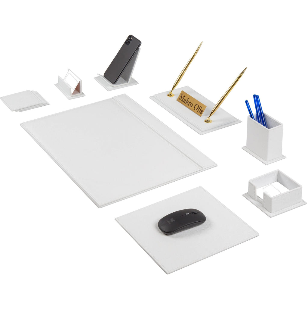 VENUS Leather Desk Set - 12 Accessories - Black