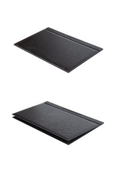 Elegance - Set da scrivania nero in similpelle da 11 pezzi con orologio integrato, vassoio doppio e targhetta personalizzata – vista del prodotto 5