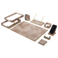 Cloud Luxury Leather Desk Set – 10 Piece Executive Desk Organizer (Beige)