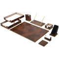 Cloud Luxury Leather Desk Set – 10 Piece Executive Desk Organizer (Tan)