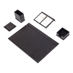 Set da Scrivania Luna Nero da 5 Pezzi in Ecopelle – vista del prodotto 1
