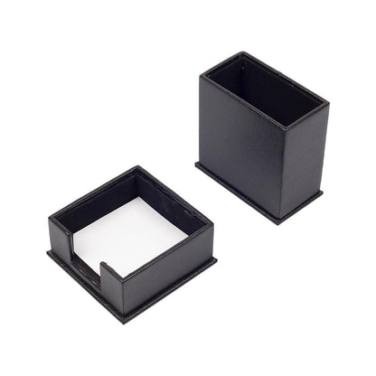 Luna Leather Desk Set 4 Accessories Black