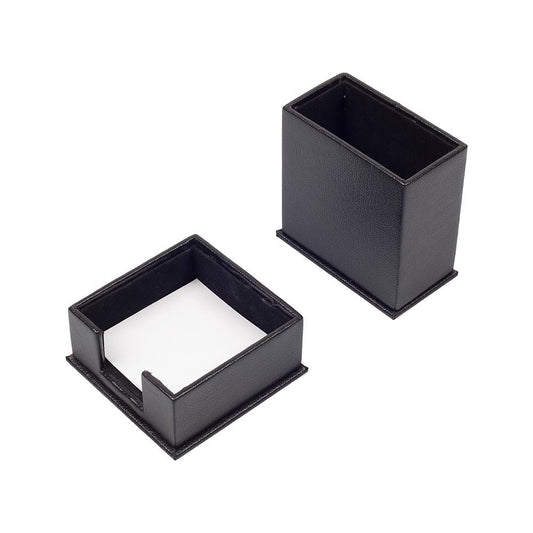 Luna Leather Desk Set 4 Accessories Black