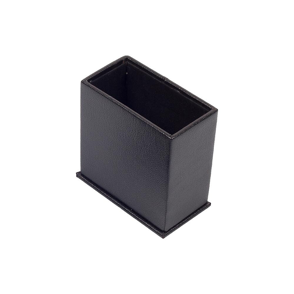 Luna Leather Desk Set 4 Accessories Black