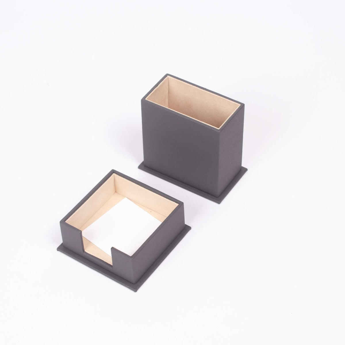 Luna Leather Desk Set 4 Accessories Gray