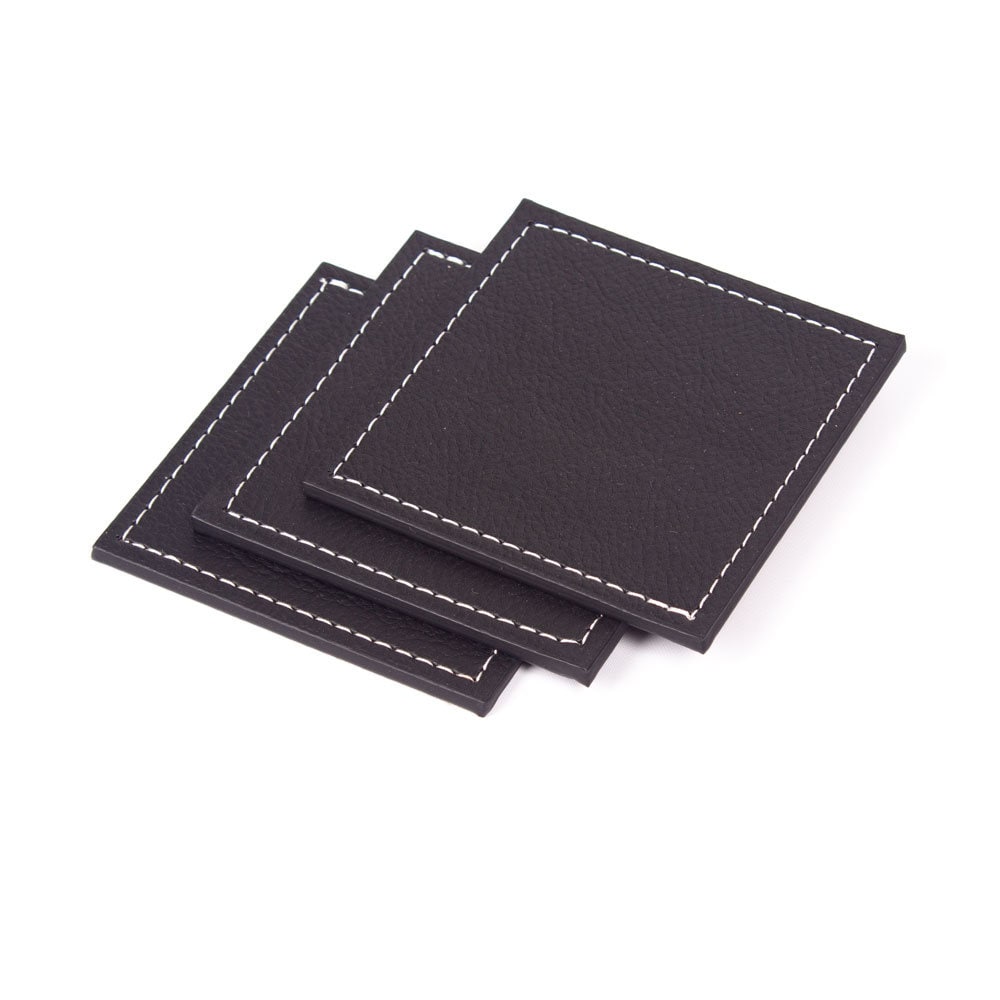 VEGA Leather Desk Set - 9 Accessories - Black