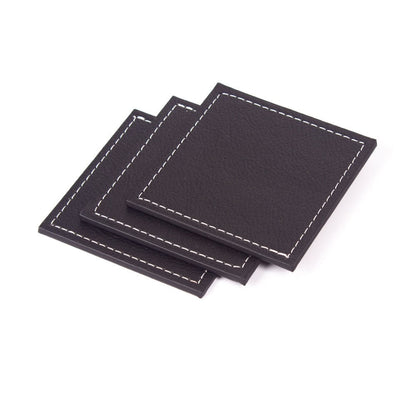 VEGA Leather Desk Set - 9 Accessories - Black