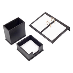 Luna 9-teiliges Executive-Schreibtischset aus Kunstleder – Produktansicht 5