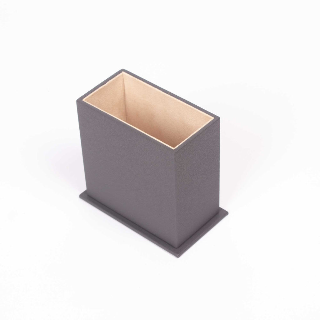 Luna Leather Desk Set 4 Accessories Gray