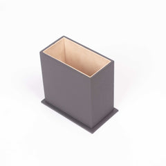Luna - Set da scrivania grigio in similpelle da 4 pezzi con sottomano, portapenne, portamemo e sottobicchiere – vista del prodotto 4