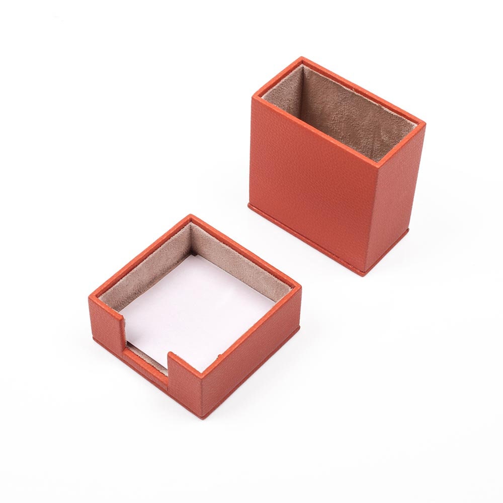 Luna Leather Desk Set 8 Accessories Orange