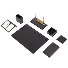 Luna 9-teiliges Executive-Schreibtischset aus Kunstleder – Produktansicht 1
