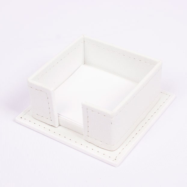 VEGA Leather Desk Set - 4 Accessories - White