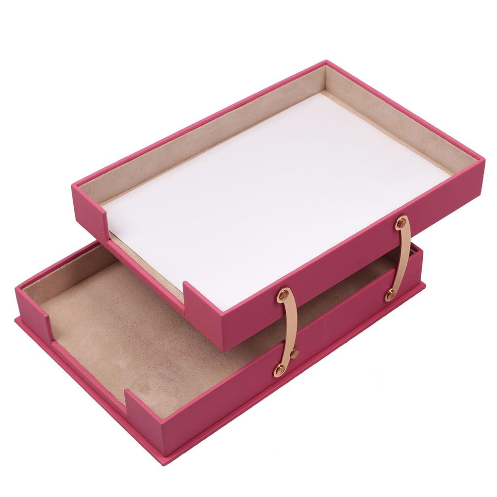 LUNA Leather Double Document Tray